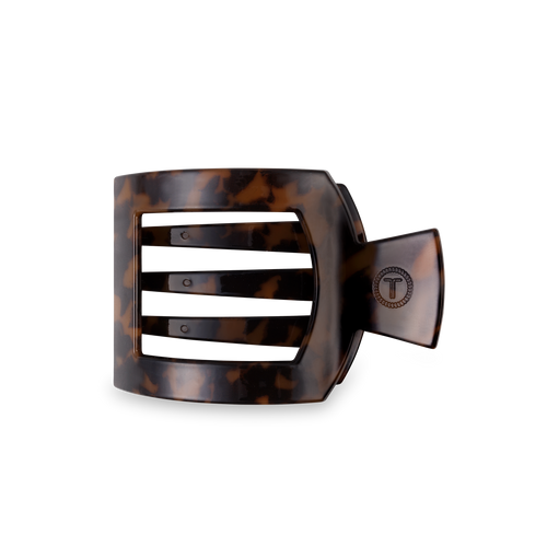 TELETIES - Square Flat Hair Clip | Med. | Tortoise