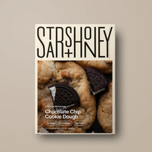 Load image into Gallery viewer, Protein bar packaging with 'Strshelley' branding and chocolate chip cookie dough flavor on a beige background