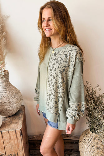 Willow Sage Patchwork Pullover