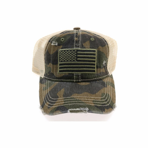 USA Flag Camouflage Mesh Back Classic Ball Cap