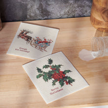 Load image into Gallery viewer, Primitives by Kathy - Christmas Swedish Dishcloth Set