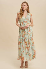 Load image into Gallery viewer, Woman wearing a floral dress on a beige background