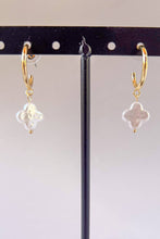 Load image into Gallery viewer, Dylan Designs - Pearl Hoop Clover Earring EG11