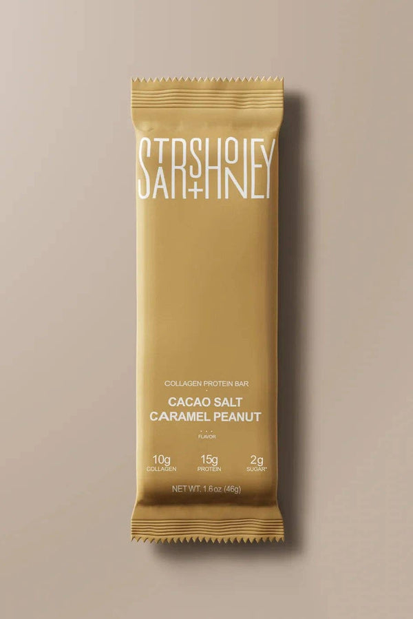 Cocoa bar packaging with 'Stash' branding on a beige background