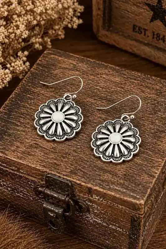 Ivory Prairie Concho Earrings