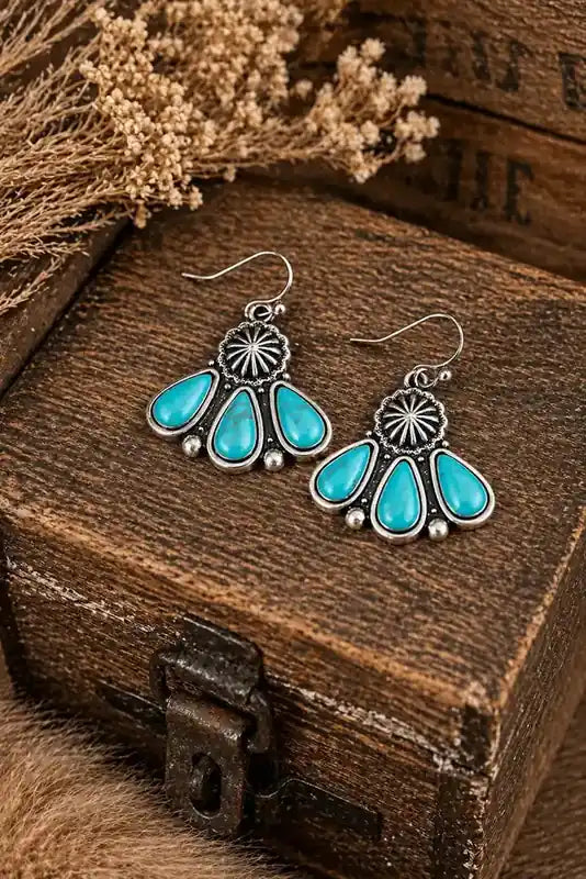 Desert Bloom Turquoise Drop Earrings
