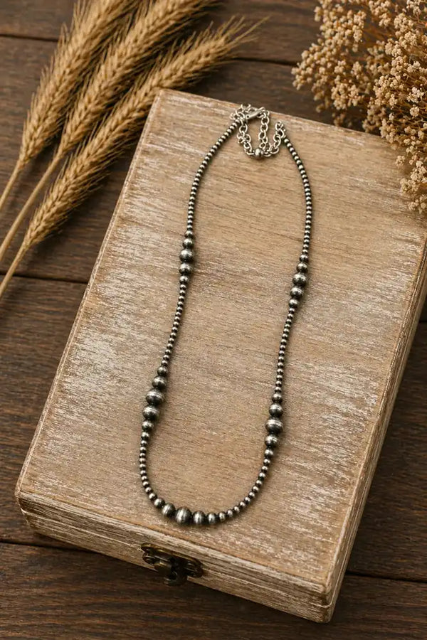 Silver Sage Cluster Bead Necklace