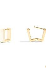 Load image into Gallery viewer, Gold hoop earrings on a white background