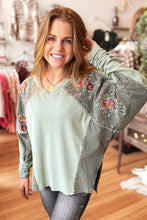 Load image into Gallery viewer, Sagewood Bloom Embroidered Mineral Wash Top