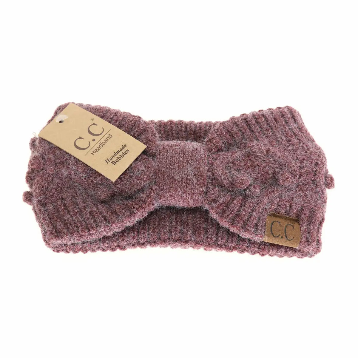 Bobble Knit C.C Women's Fashion Headband: Wine Mix