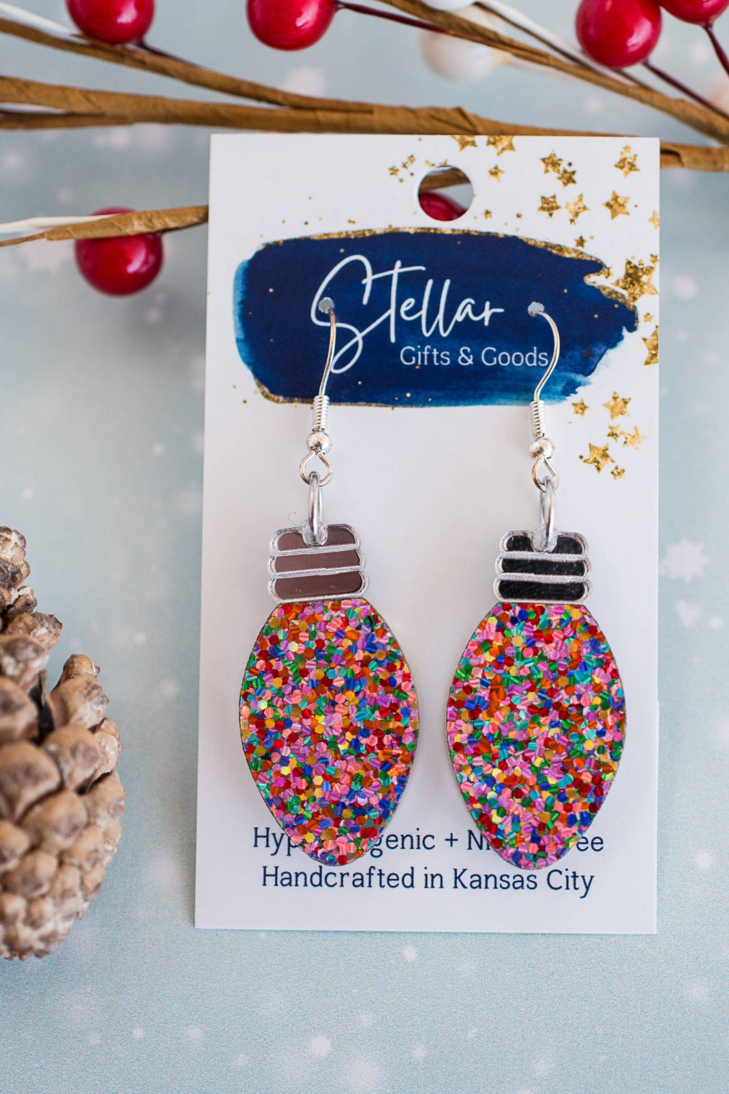 Confetti Christmas Lights Earrings