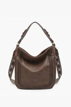 Load image into Gallery viewer, Jen &amp; Co. - Aris Whipstitch Hobo w/ Guitar Strap: Chocolate