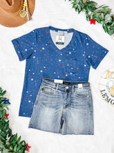 Load image into Gallery viewer, MICHELLE MAE Sophie Pocket Tee - Blue Liberty Stars