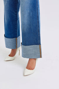 JUDY BLUE Retro Wide Leg Cuff Jean