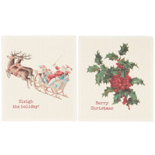 Load image into Gallery viewer, Primitives by Kathy - Christmas Swedish Dishcloth Set
