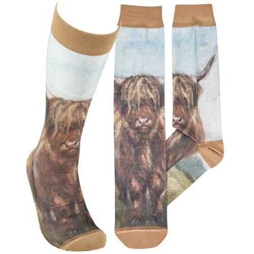 Primitives by Kathy - Highland Cows Socks