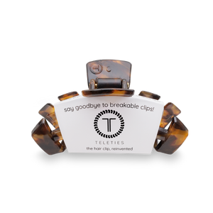 TELETIES - Classic Hair Clip | Medium | Tortoise