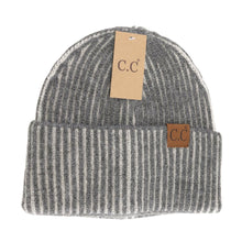 Load image into Gallery viewer, Gray beanie with C.C label on a white background