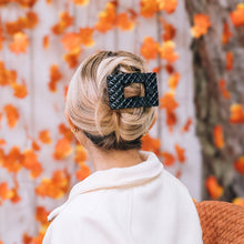 Load image into Gallery viewer, TELETIES - Flat Rectangle Hair Clip | Large | Jet Black Quilted