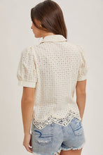 Load image into Gallery viewer, Eloise Eyelet Lace Bubble Sleeve Blouse