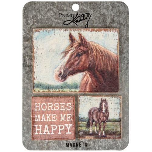Primitives by Kathy - Horse Magnet Set