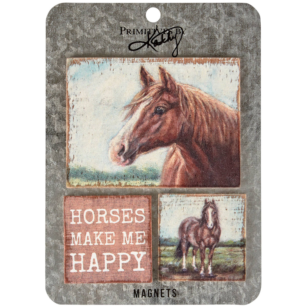 Primitives by Kathy - Horse Magnet Set
