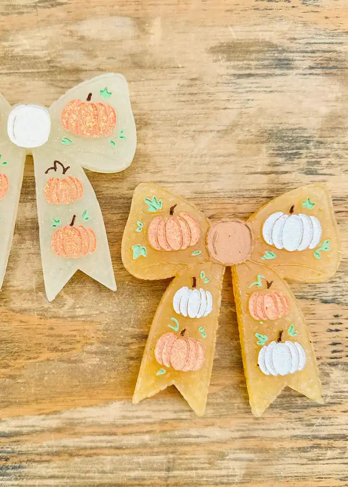 Fall Bow with Pumpkins Car Freshie