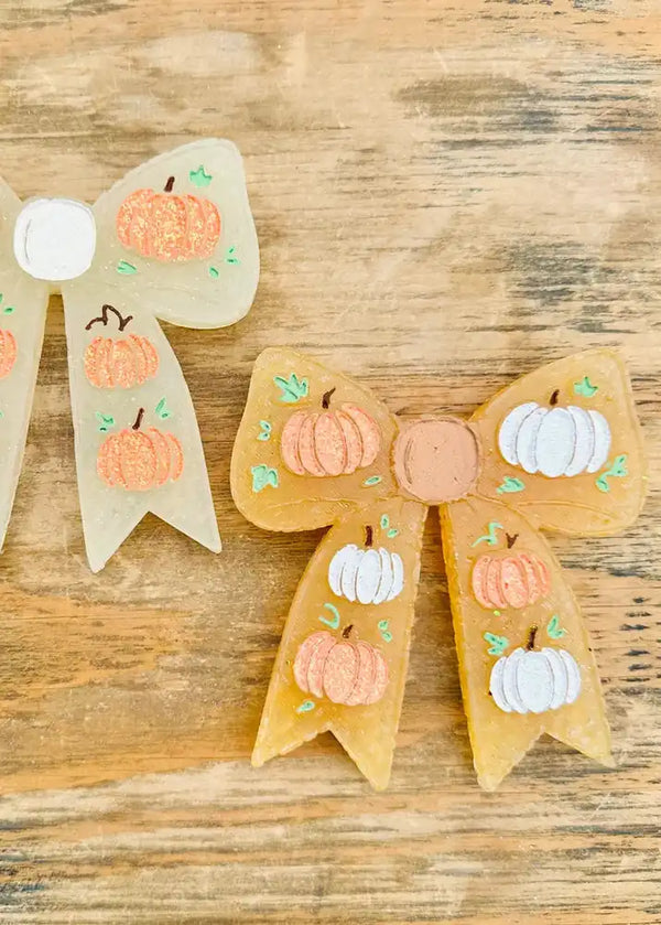 Fall Bow with Pumpkins Car Freshie