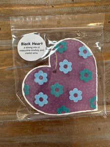 Flower Heart Car Freshie - BLACK HEART