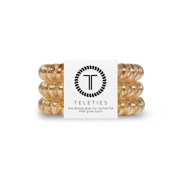 TELETIES - Spiral Hair Coils | Large | Good as Gold Hair Ties
