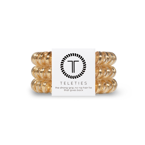 TELETIES - Spiral Hair Coils | Large | Good as Gold Hair Ties