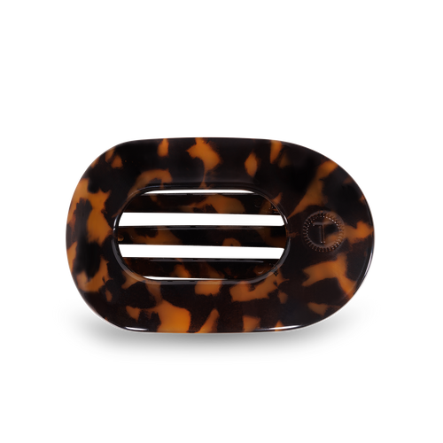 TELETIES - Round Flat Hair Clip | Small | Tortoise