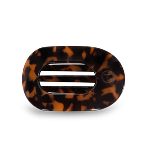 TELETIES - Round Flat Hair Clip | Small | Tortoise