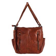 Load image into Gallery viewer, Brown leather handbag with a strap on a white background
