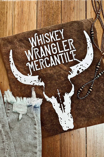Whiskey Wrangler Logo Tee - Mineral Wash