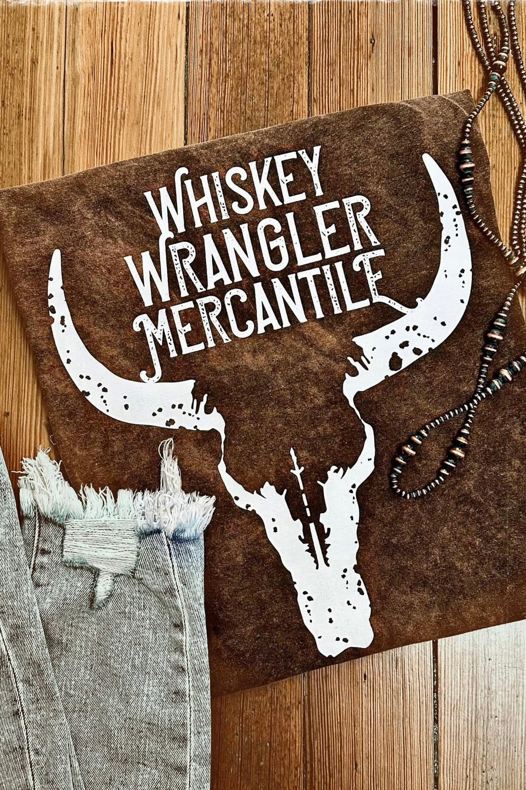 Whiskey Wrangler Logo Tee - Mineral Wash
