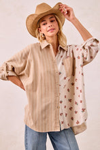 Load image into Gallery viewer, woman in button up blouse with hat on