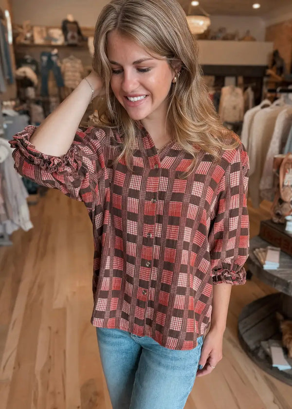 The Cinnamon Patchwork Plaid Shirt