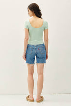 Load image into Gallery viewer, Be Cool - ULTRA SOFT DOUBLE LINED SCOOP NECK KNIT TEE: Mint