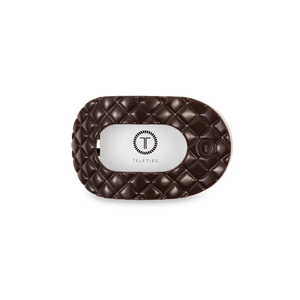 TELETIES - Flat Round Hair Clip | Small | Truly Taupe Quilted