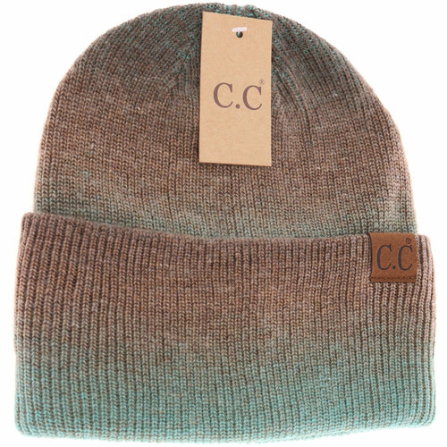 Unisex Ombre Cuffed C.C Beanie Jade Multi