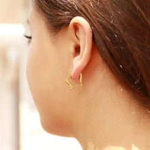 Load image into Gallery viewer, 18K Gold PVD Stainless Steel Star Huggie Earrings / Gold