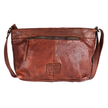 Load image into Gallery viewer, Brown leather bag with a visible brand logo on a white background