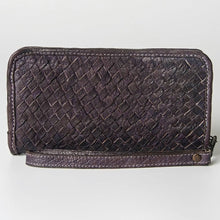Load image into Gallery viewer, Woven leather wallet on a light gray background