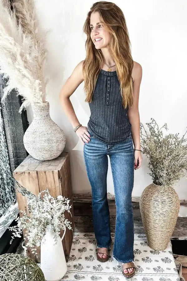 RISEN High Road Tummy Control Flare Step Jeans