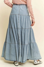 Load image into Gallery viewer, Prairie Skies Denim Maxi Skirt