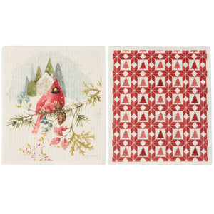 Primitives by Kathy - Winter Cardinal Swedish Dishcloth Set