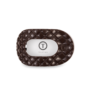 TELETIES - Flat Round Hair Clip | Medium | Truly Taupe Quilted
