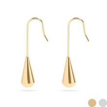 Load image into Gallery viewer, Gold teardrop earrings on a white background