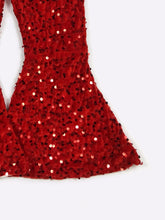 Load image into Gallery viewer, Close-up of a red sequin dress on a white background